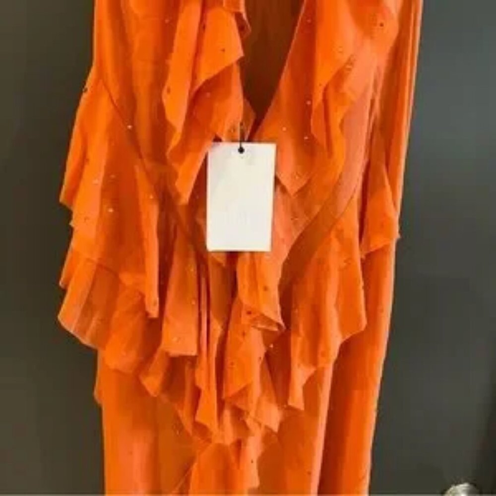 Helsa The Thea Gown in Orange Size Medium NEW! New with tags! - Picture 12 of 16
